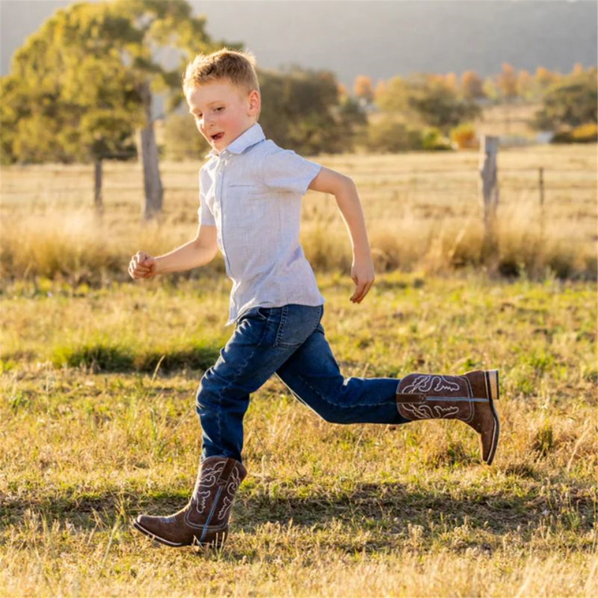 Baxter Youth Western Boots - Brown