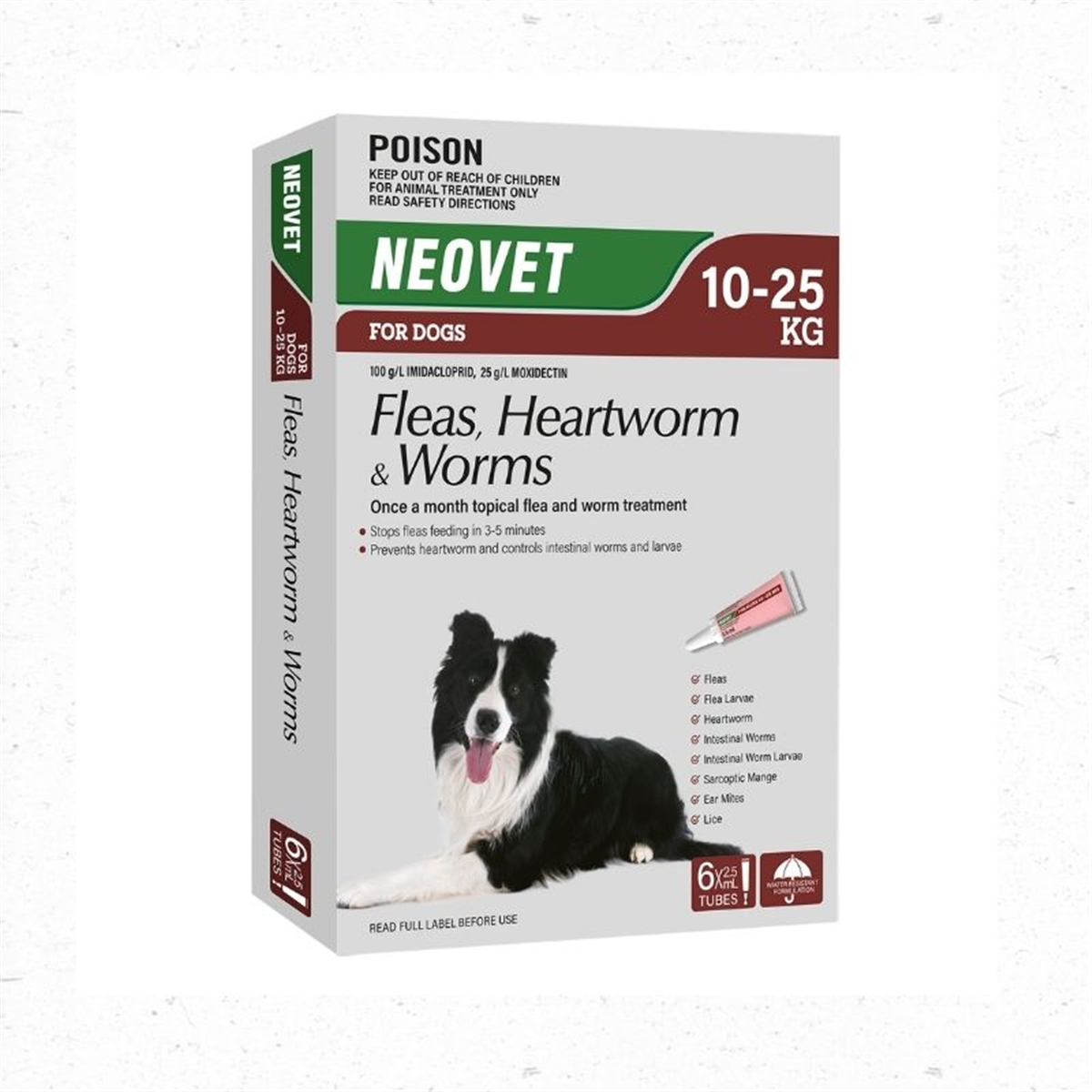 Neovet Flea and Worming For Large Dogs 10 to 25kg - Red