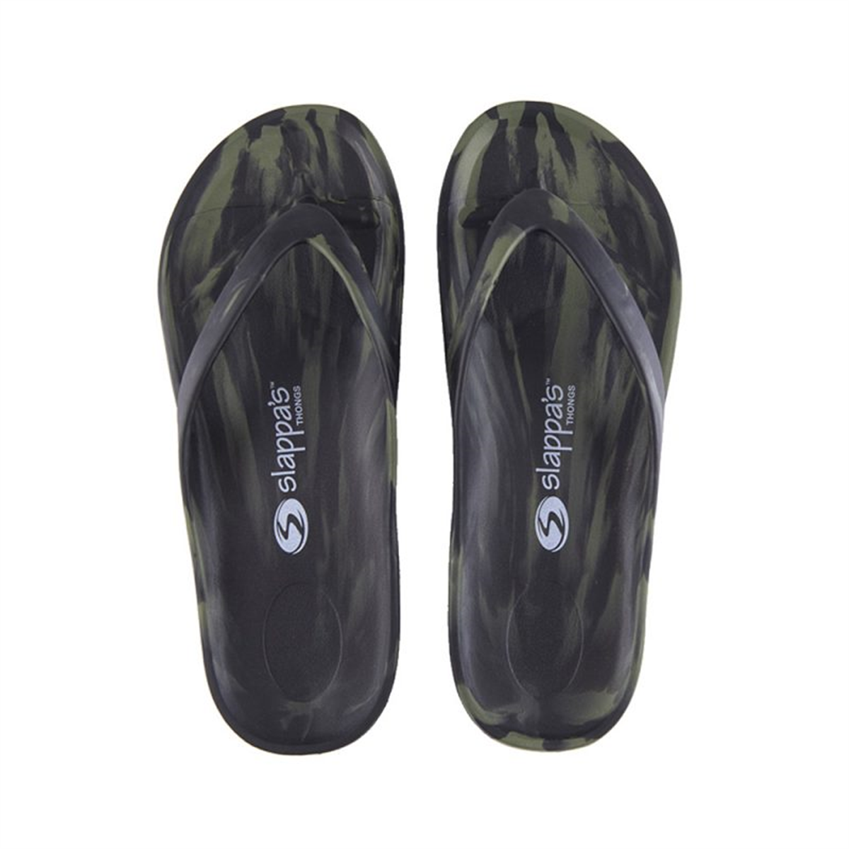 Slappa's Thongs - Black Green