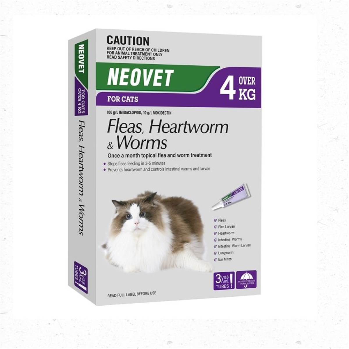 Neovet Flea and Worming For Cats over 4kg - Purple