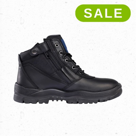 Mongrel 961020 Zip Sider Work Boot - Black - Size 4