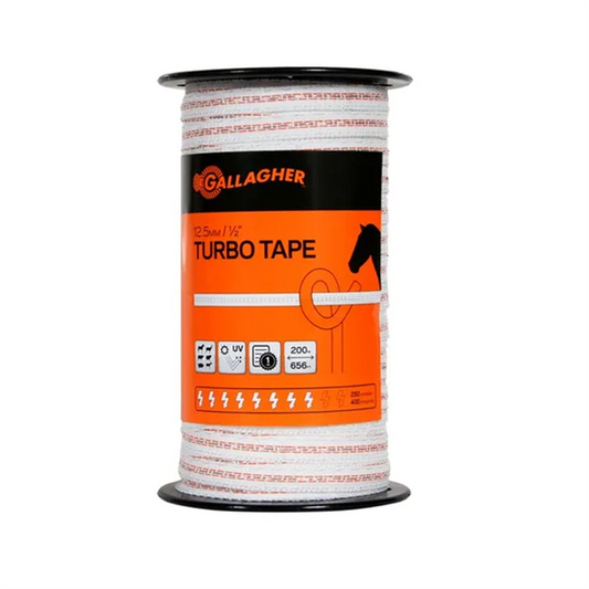 Gallagher G62179 5mm Turbo Equine Braid 500m bonus pack high-conductivity wire for horse fencing.