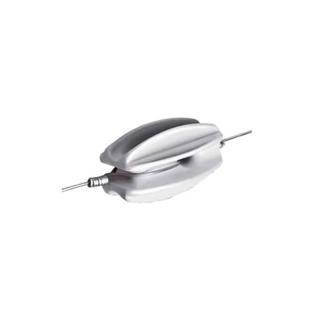 White glass-filled polymer Speedrite End Strain Insulator with deep wire grooves.