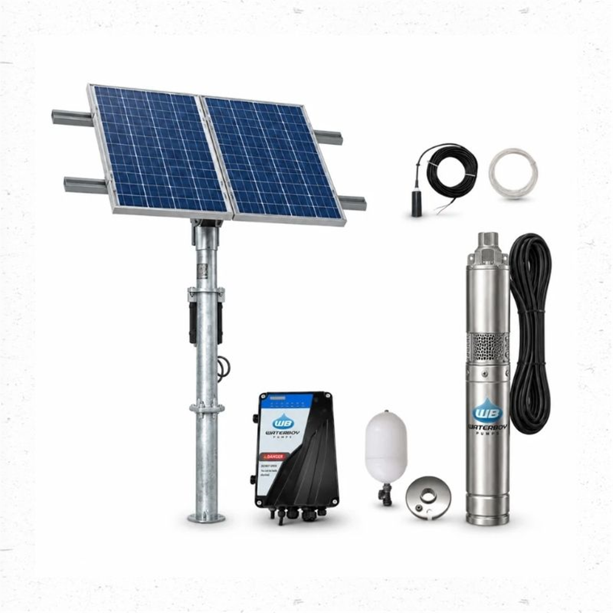 Waterboy 3HRH400 Submersible Helical Solar Bore Pump Kit – 4 × 140W Solar Panels