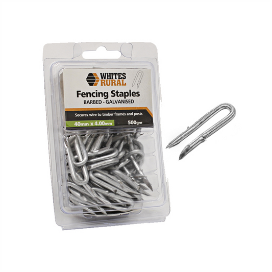 Fencing Staples 40 x 4.0mm Barbed 500g